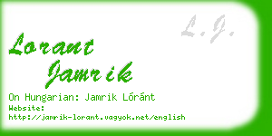 lorant jamrik business card