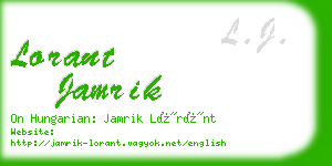 lorant jamrik business card